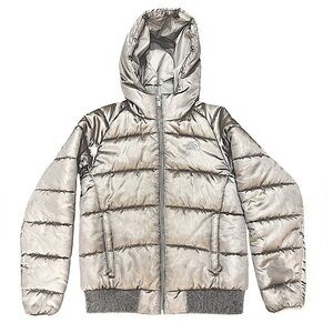 The North Face Puffer, Silver Metallic Girls 14/16- Large